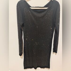 All Saints Black Dress with Gold Accents